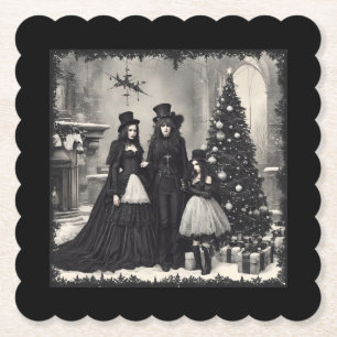 Gothic Kerstmis Kartonnen Onderzetters