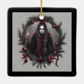 Gothic Kerstmis Keramisch Ornament (Achterkant)