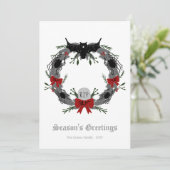 Gothic Kerstmis met Bat Holiday Kaart (Staand voorkant)