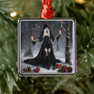Gothic Kerstmis Metalen Ornament