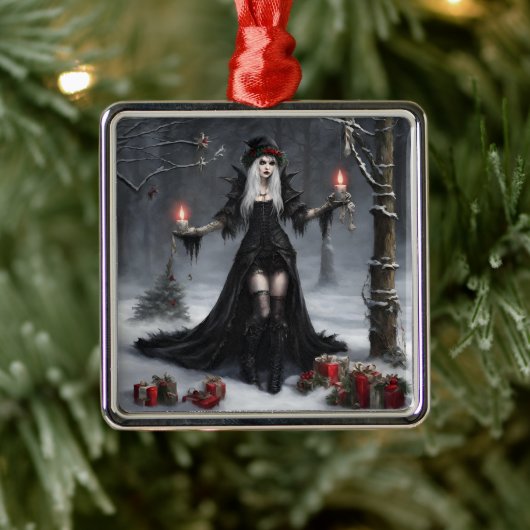 Gothic Kerstmis Metalen Ornament (Boom)