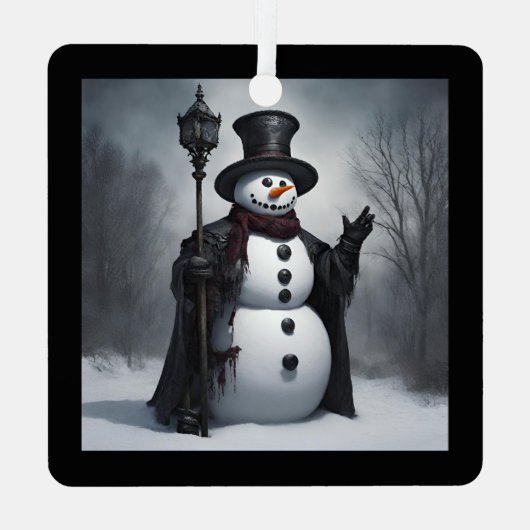 Gothic Kerstmis Metalen Ornament (Achterkant)