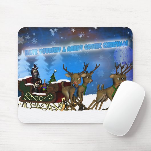 Gothic Kerstmis Mousepad, H.I.P. en rendieren Muismat (Met muis)