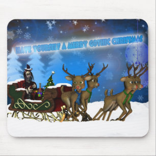 Gothic Kerstmis Mousepad, H.I.P. en rendieren Muismat