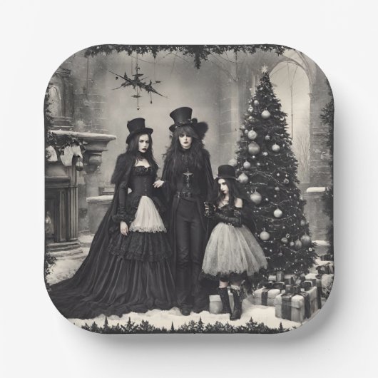 Gothic Kerstmis Papieren Bordje (Voorkant)