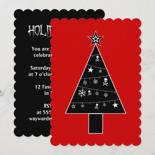 Gothic + Kerstmis + Partij Kaart (Voorkant / Achterkant)