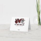 Gothic Kerstmis | Peace Love and Santa Skull Feestdagen Kaart (Achterkant)