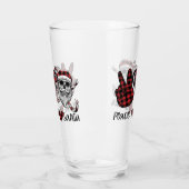 Gothic Kerstmis | Peace Love and Santa Skull Glas (Links)