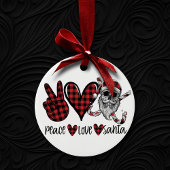 Gothic Kerstmis | Peace Love and Santa Skull Keramisch Ornament