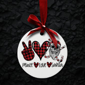 Gothic Kerstmis | Peace Love and Santa Skull Keramisch Ornament