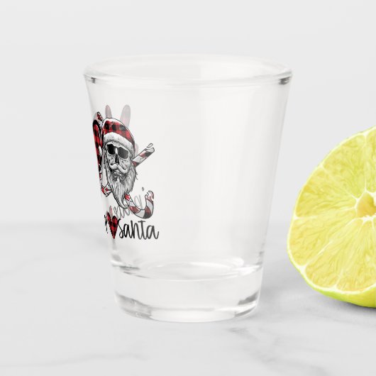 Gothic Kerstmis | Peace Love and Santa Skull Shot Glas (Rechts)