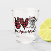 Gothic Kerstmis | Peace Love and Santa Skull Shot Glas (Voorkant)
