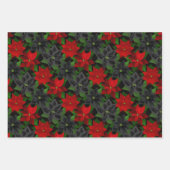 Gothic Kerstmis Poinsettia Inpakpapier Vel (Voorkant 2)