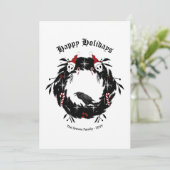 Gothic Kerstmis Prettige feestdagen Kaart (Staand voorkant)