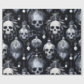 Gothic Kerstmis Schedel Creepmas Cadeaupapier (Vlak)
