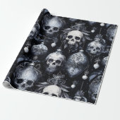 Gothic Kerstmis Schedel Creepmas Cadeaupapier (Uitgerold)