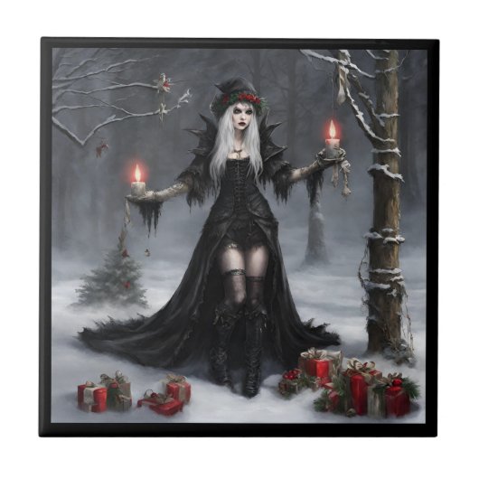 Gothic Kerstmis Tegeltje (Voorkant)
