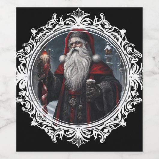 Gothic Kerstmis Wijn Etiket (Enkel label)