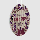 Gothic Kerstmis Wreatfoto Ornament (voorkant)