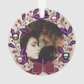 Gothic Kerstmis Wreatfoto Ornament (achterkant)