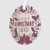 Gothic Kerstmis Wreatfoto Ornament (voorkant)