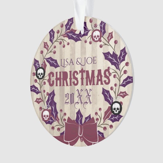 Gothic Kerstmis Wreatfoto Ornament (voorkant)