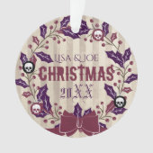 Gothic Kerstmis Wreatfoto Ornament (voorkant)