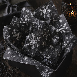 Gothic Kerstmis Zwart & Wit Sneeuwvlok Tissuepapier