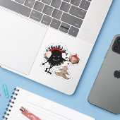 Gothic kerstteken bokbok sticker (Laptop met iPhone)