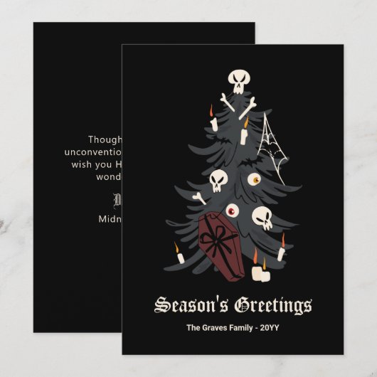 Gothic KerstTree Holiday Kaart (Voorkant / Achterkant)