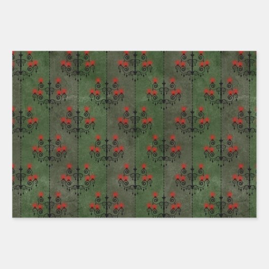 Gothic Kersttrio Inpakpapier Vel (Voorkant 3)