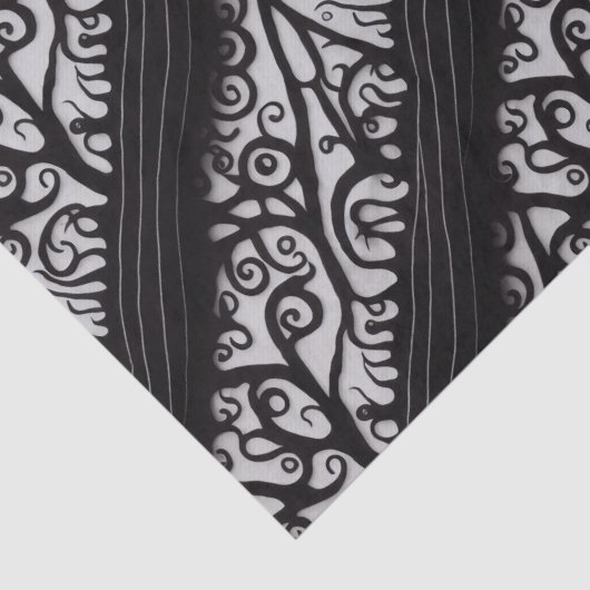 Gothic-kersttwitpapier - zwart-wit tissuepapier (Detail)