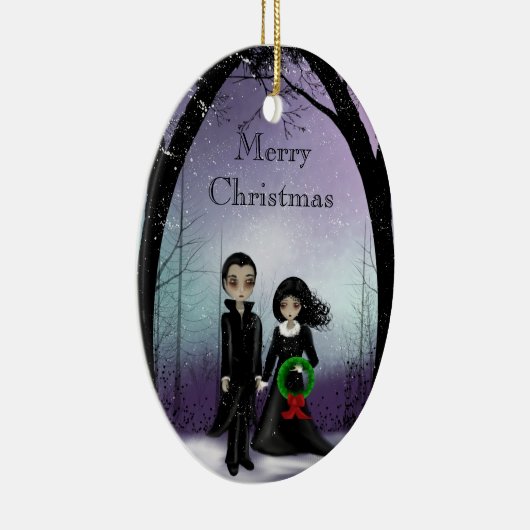 Gothic Kerstversiering Keramisch Ornament (Rechts)