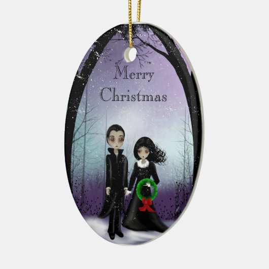 Gothic Kerstversiering Keramisch Ornament (Links)