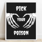 Gothic Kies uw Poison Halloween Baby shower Sign Poster