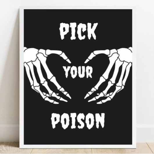 Gothic Kies uw Poison Halloween Baby shower Sign Poster