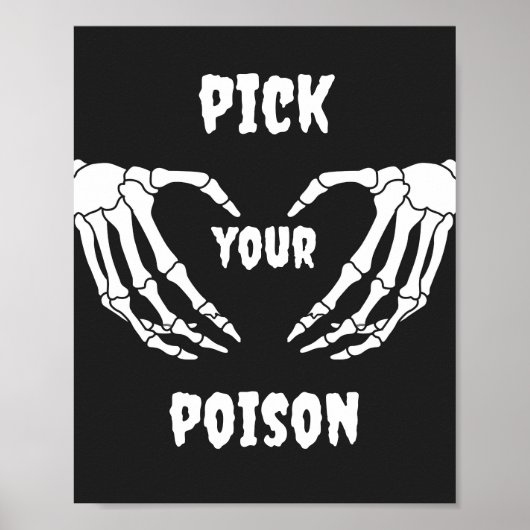 Gothic Kies uw Poison Halloween Baby shower Sign Poster (Voorkant)