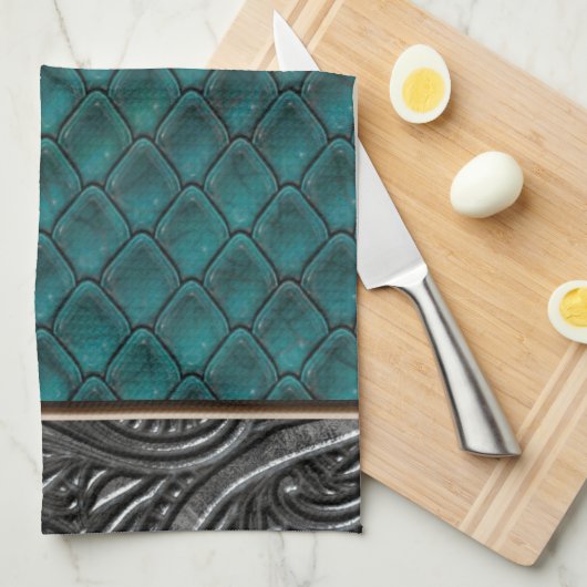 Gothic Killer Blauwgroen Theedoek (Quarter Fold)