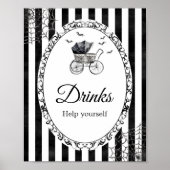 Gothic kinderwagen Halloween drankjes bord Poster (Voorkant)