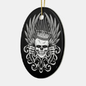 Gothic King Skull Keramisch Ornament (Links)
