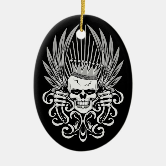 Gothic King Skull Keramisch Ornament (Voorkant)