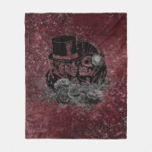 Gothic Kissing Skulls Couple and Blood Red Eternal Fleece Deken (Voorkant)