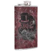 Gothic Kissing Skulls Couple and Blood Red Eternal Heupfles (Rechts)