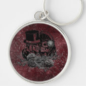 Gothic Kissing Skulls Couple and Blood Red Eternal Sleutelhanger (Voorkant)