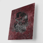 Gothic Kissing Skulls Couple and Blood Red Eternal Vierkante Klok (Hoek)