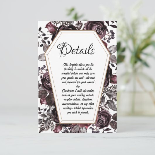 Gothic Kist Huwelijksdetails Bijlagekaart Kaart (Staand voorkant)