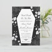Gothic kist uitnodiging met elegante zwarte rozen (Staand voorkant)