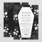 Gothic kist uitnodiging met elegante zwarte rozen (Voorkant / Achterkant)