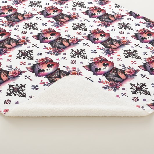 Gothic Kitten Sherpa Deken (3/4)