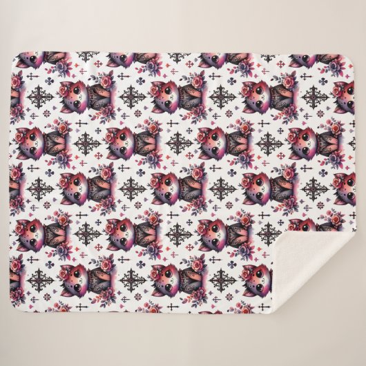 Gothic Kitten Sherpa Deken (Voorkant (horizontaal))